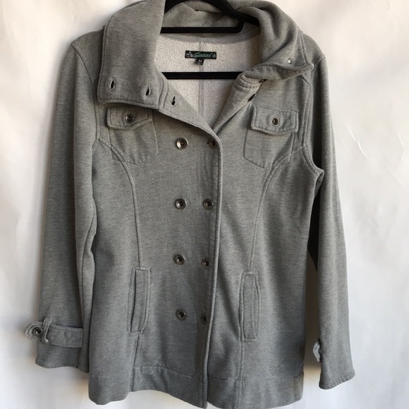 Ezekiel gray herringbone double-breasted hoodie jacket, size M - Picture 13 of 13
